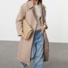 Trendyol Mink Regular Long Wool Coat