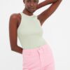 Trendyol Mint Basic Corduroy Knitwear Blouse