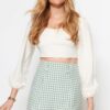 Trendyol Mint Crowbar Pattern Shorts