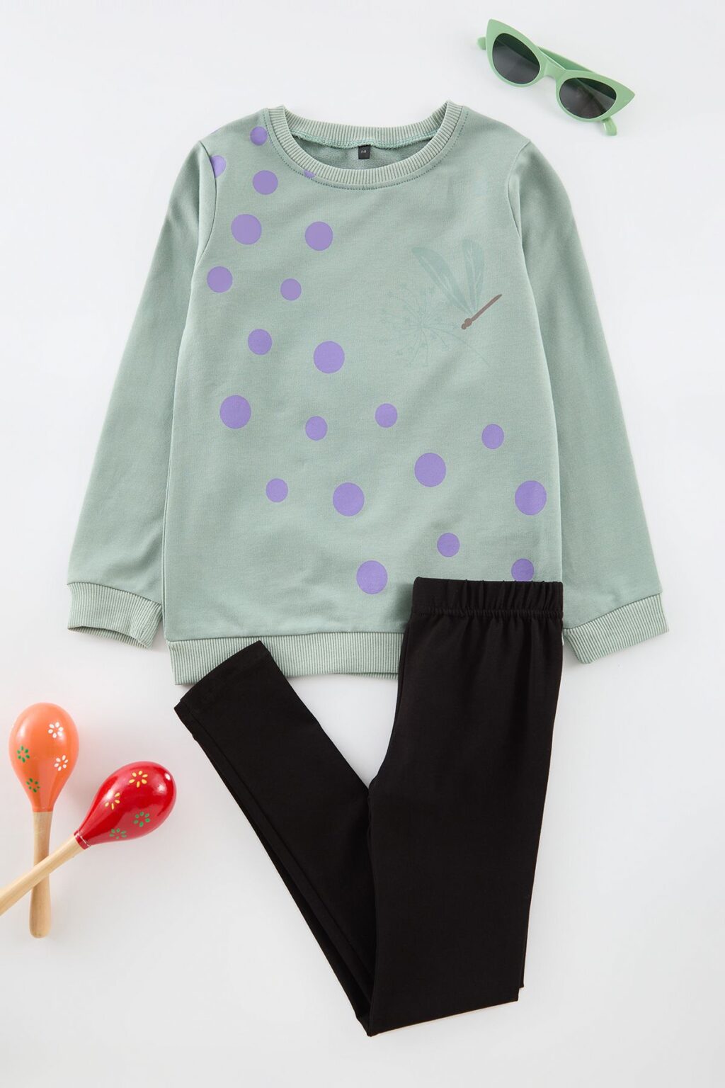 Trendyol Mint Girl Color Block Knitting Upper-Lower Team