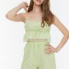 Trendyol Mint Lace Detailed Flamed Cotton Woven Pajamas Set