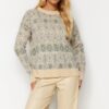 Trendyol Mint Patterned Knitwear Sweater