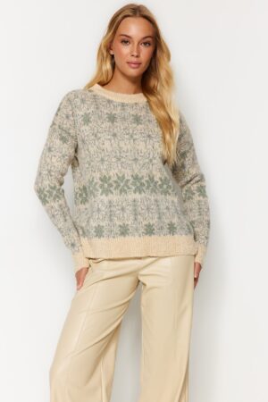 Trendyol Mint Patterned Knitwear Sweater Trendyol Mint Patterned Knitwear Sweater