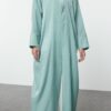 Trendyol Mint Pearl Detailed Woven Shiny Fabric Cap & Abaya & Abaya