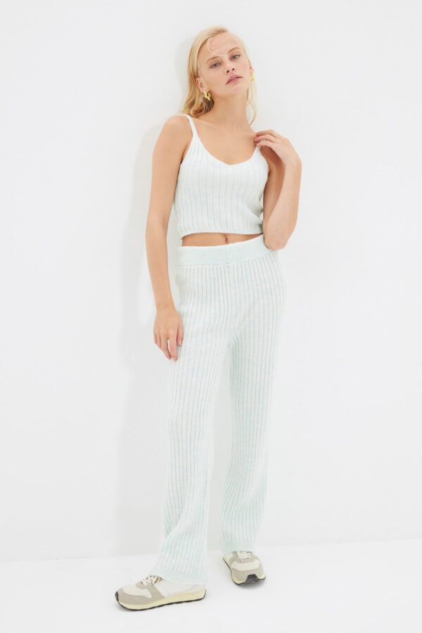 Trendyol Mint Roving Braided Sweater Top-Top Set