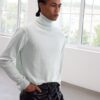 Trendyol Mint Slim Cotton Turtleneck Plain Knit Sweater
