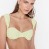 Trendyol Mint Textured Bikini Top