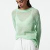 Trendyol Mint Transparent Knitwear Sweater