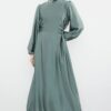 Trendyol Mint Waist Briti Satin Evening Dress