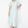 Trendyol Mint Waist Opening Midi Woven Shirt Dress