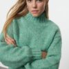 Trendyol Mint Wide Fit Soft Textured Basic Knitwear Sweater