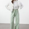 Trendyol Mint Wide Leg Thin Knitted Sweatpants