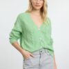 Trendyol Mint Wide Pattern Glittery Knitted Cardigan