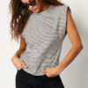 Trendyol Multi Color 100% Cotton Striped Wadding Look Basic Crew Neck Knitted T-Shirt