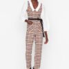 Trendyol Multi Color Belted Collar Detailed Woven Jumpsuit