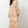Trendyol Multi Color Floral Sash Detailed Lined Pleated Chiffon Woven Dress