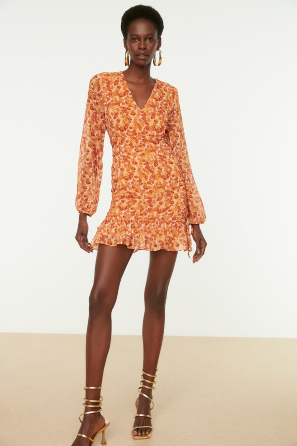 Trendyol Multi Color Mini Woven Floral Pattern Woven Dress