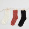 Trendyol Multi-Colored 3-Pack Jacquard Lace Knitted Socks