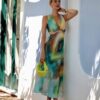 Trendyol Multi-Colored Cut Out/Window Detail Maxi Woven Dress