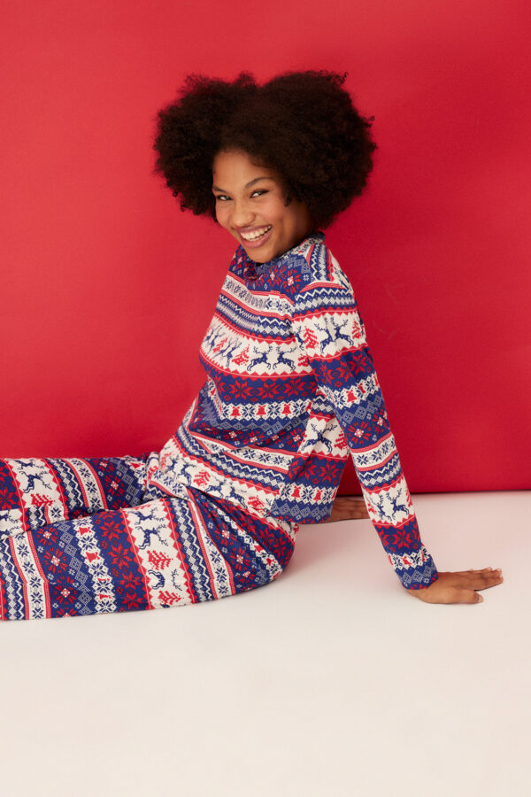 Trendyol Multicolored 100% Cotton Christmas Theme Tshirt-Pants