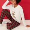 Trendyol Multicolored 100% Cotton Christmas Themed Knitted Pajama Set