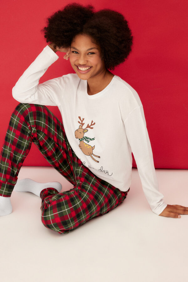 Trendyol Multicolored 100% Cotton Christmas Themed Knitted Pajama Set
