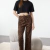 Trendyol Multicolored 100% Cotton Leopard Patterned Knitted Pajama Bottoms