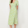 Trendyol Multicolored Floral Double Breasted Midi Woven Dress