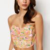 Trendyol Multicolored Floral Printed Gradient Knitted Tulle Bustier