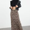 Trendyol Multicolored Leopard Animal Patterned Maxi Length Woven Skirt