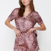 Trendyol Multicolored Leopard Patterned Satin Shorts Woven Pajama Set