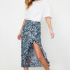 Trendyol Multicolored Slit Flounce Knitted Skirt