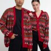 Trendyol Multicolored Unisex Regular Fit Wool Wide Pattern Christmas Knitted Cardigan