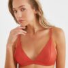 Trendyol Narancs Fényes Háromszög Bikini Felső