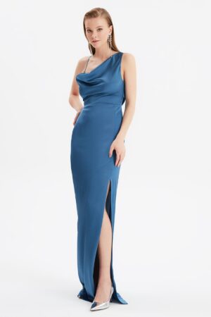 Trendyol Navy Blue Back részletes estélyi ruha & gt; Ballagási ruha