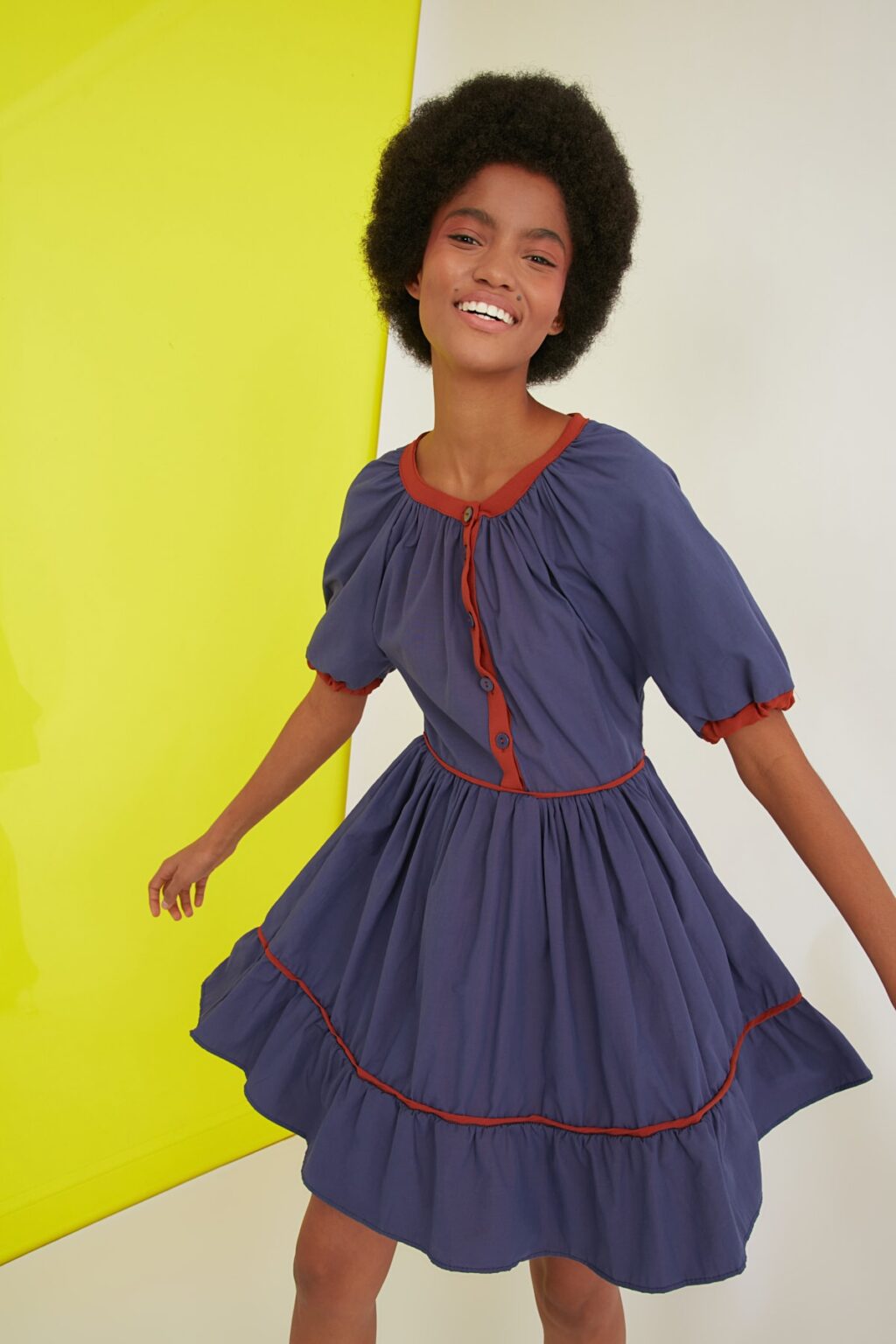Trendyol Navy Blue Biye részletes ruha