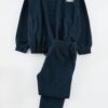 Trendyol Navy Blue Boy Printed Knitted Bottom-Top Set