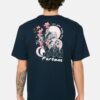 Trendyol Navy Blue Férfi Széles Vágott Crew Nyak Rövid ujjú nyomtatott póló