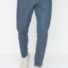Trendyol Navy Blue Green Antique Look 100% Cotton Relax Fit Boyfriend Jeans