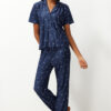 Trendyol Navy Blue Heart Knitted Pajamas Set