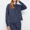 Trendyol Navy Blue Hooded Soft Knitted Pajamas Set