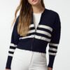 Trendyol Navy Blue Hooded Zippered Knitwear Cardigan