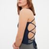 Trendyol Navy Blue Low-Cut Back Fitted/Slee-Down Ribbed