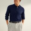 Trendyol Navy Blue Men's Regular Polo Collar Plain Knitwear Sweater