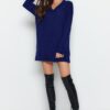 Trendyol Navy Blue Mini Knitwear Soft Texture Dress