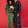 Trendyol Navy Blue New Year Themed Shirt Collar Regular fit Knitted 100% Cotton Pajama Set