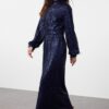 Trendyol Navy Blue Otrish Detailed Sequined Evening Dress