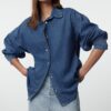 Trendyol Navy Blue Oversize Denim Shirt