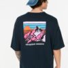 Trendyol Navy Blue Oversize/Wide Cut 100% Cotton Short Sleeve Printed T-Shirt
