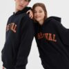 Trendyol Navy Blue Oversize/Wide Cut Hooded Fleece Inside/Warm Cotton Unisex Sweatshirt